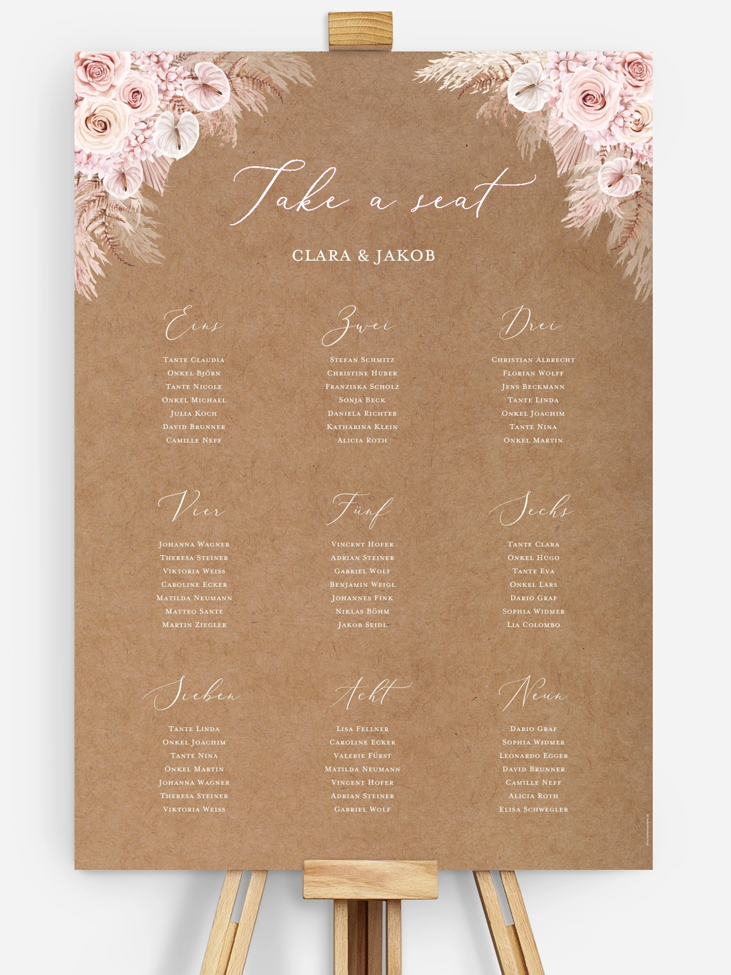 Sitzplan Plakat Bloomy Love