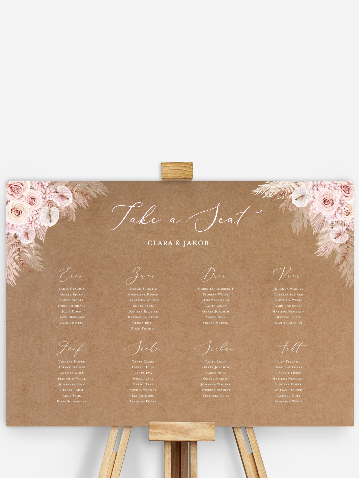 Sitzplan Plakat Bloomy Love
