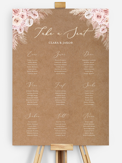 Sitzplan Plakat Bloomy Love