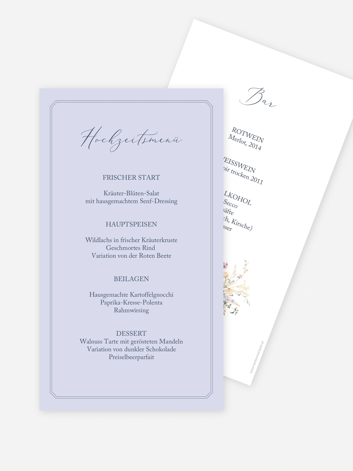 Menükarte Hochzeit Daphne