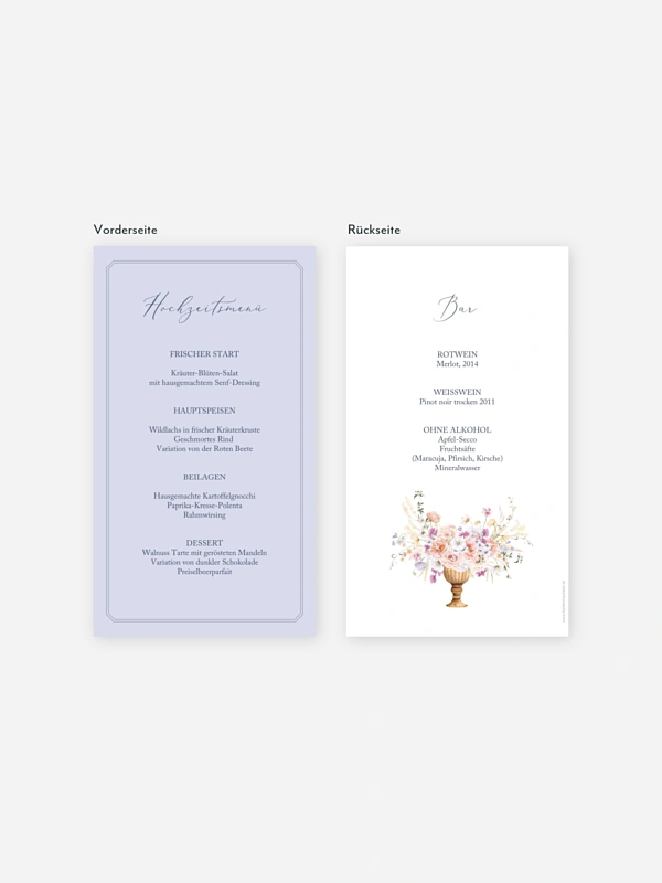 Menükarte Hochzeit Daphne
