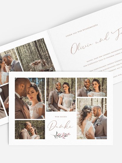 Dankeskarte Hochzeit Wildflower Dance