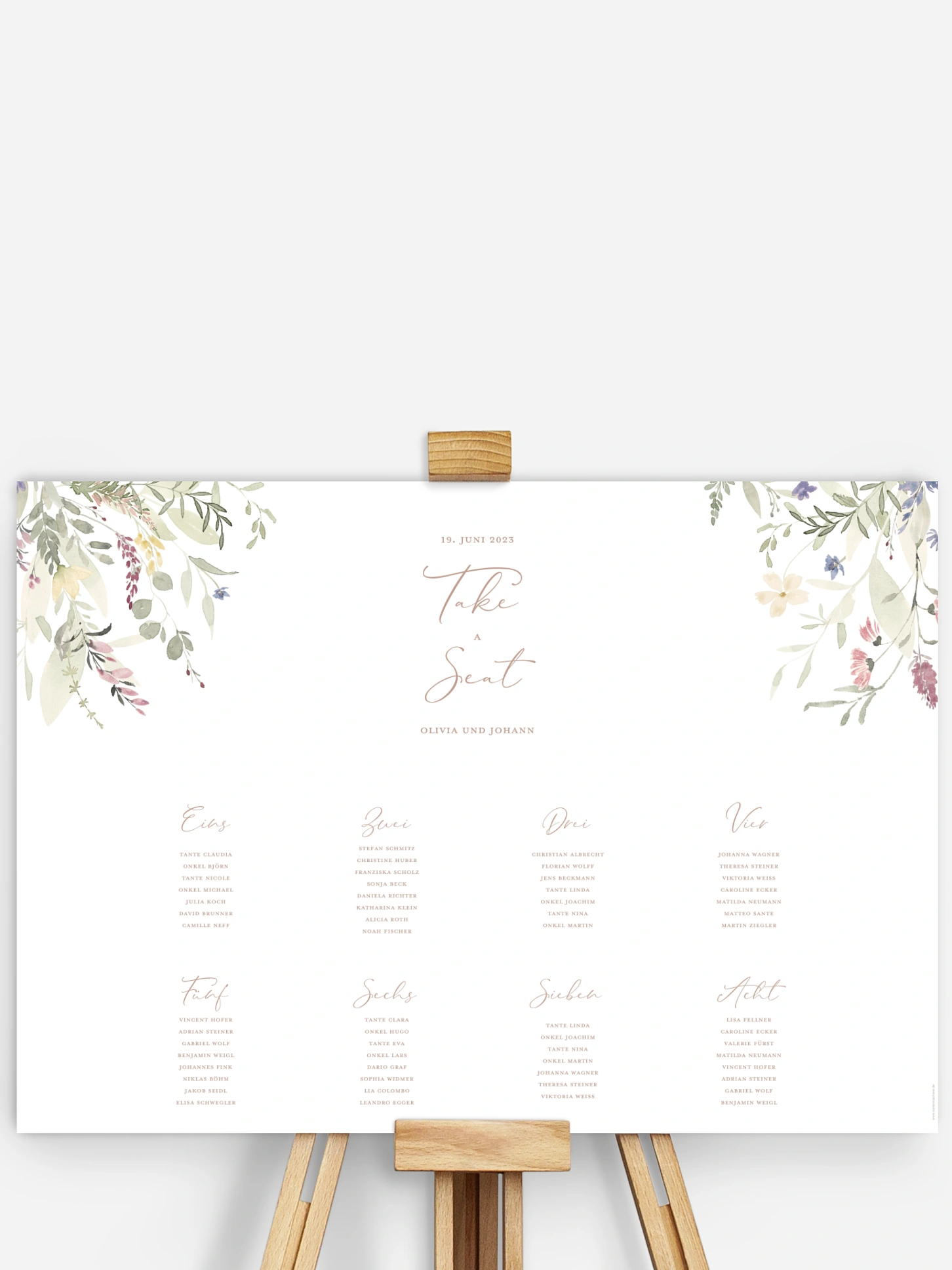 Sitzplan Plakat Wildflower Dance