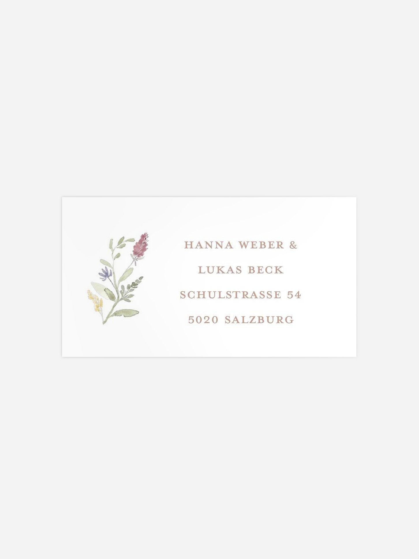 Empfängeraufkleber Hochzeit Wildflower Dance