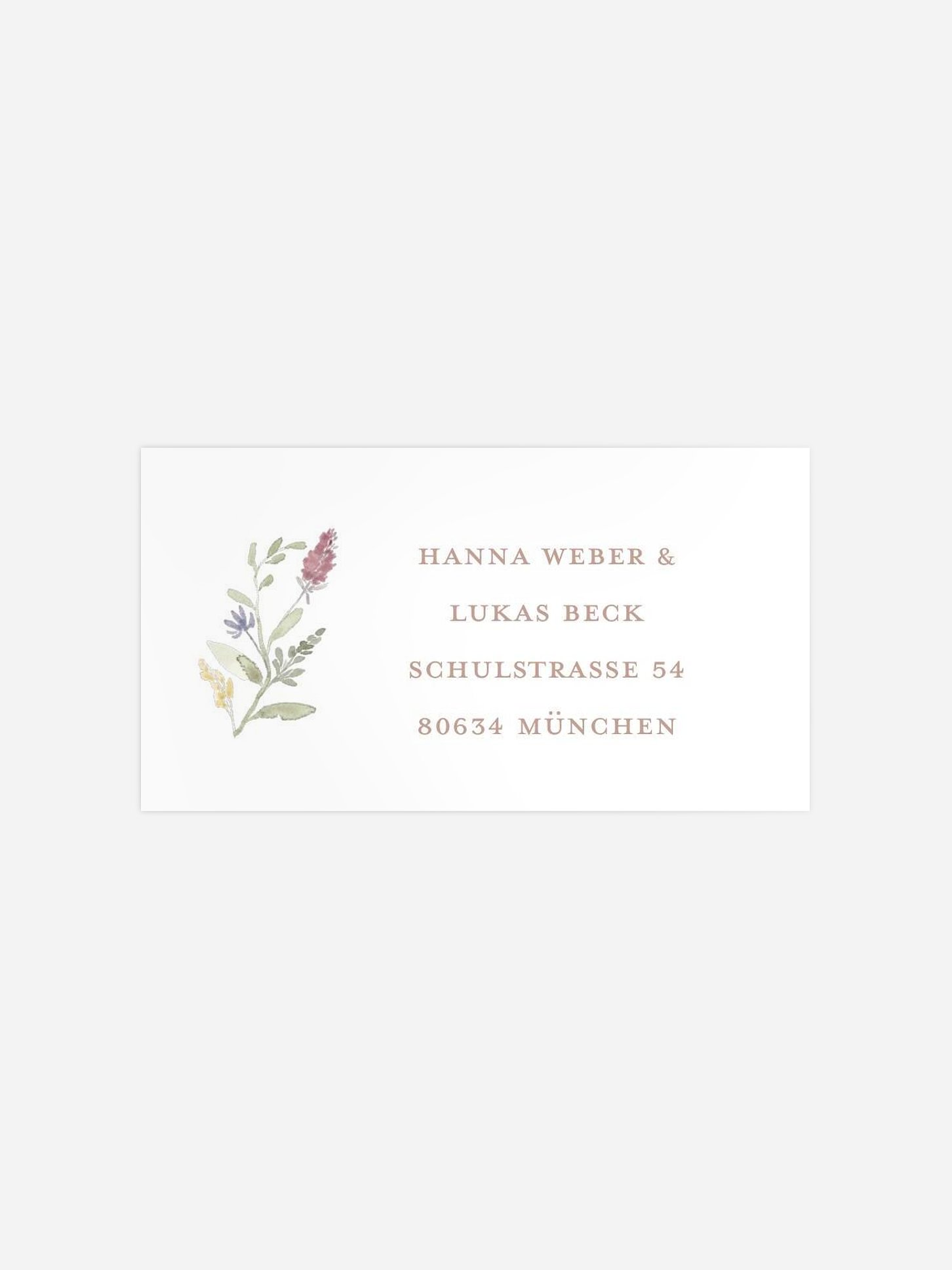 Empfängeraufkleber Hochzeit Wildflower Dance