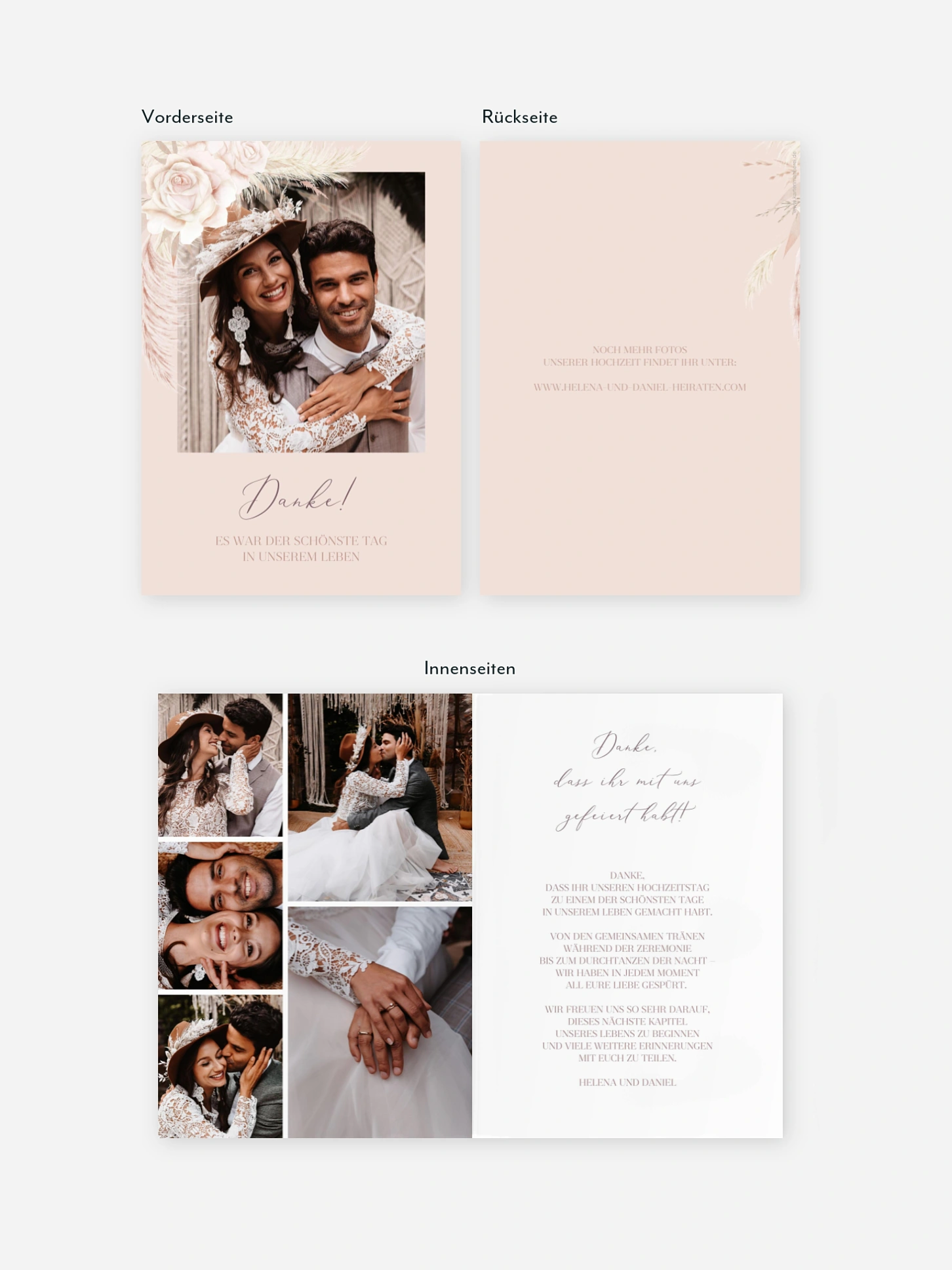 Dankeskarte Hochzeit Tiny Blushes