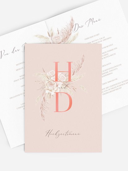 Menükarte Hochzeit Tiny Blushes
