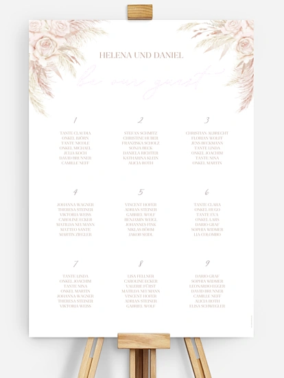 Sitzplan Plakat Tiny Blushes