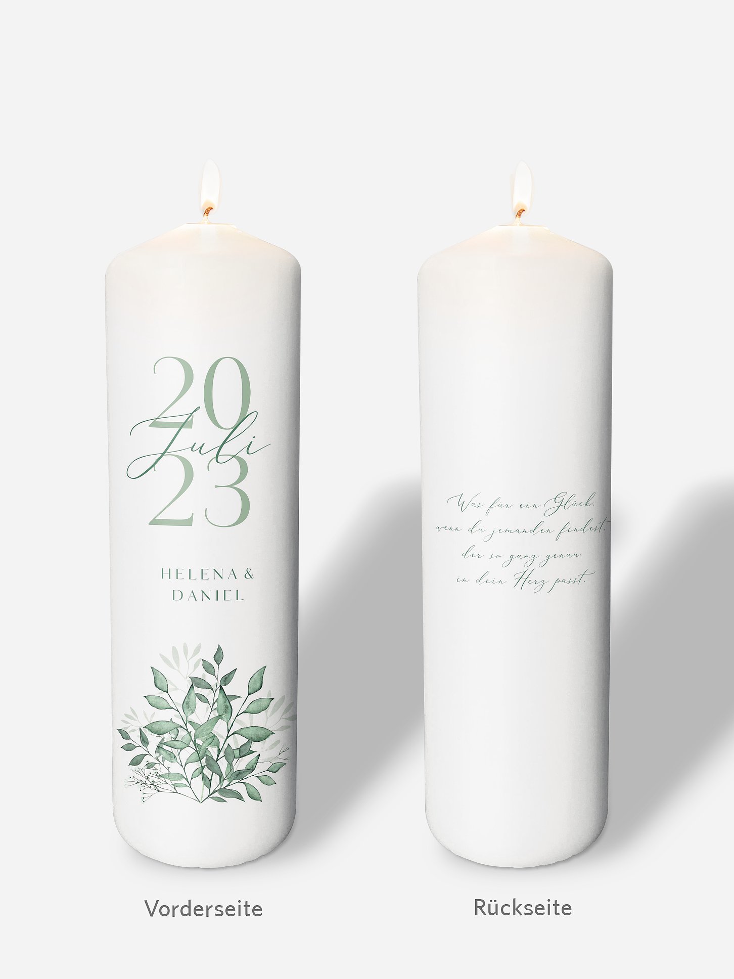 Hochzeitskerze Sage Leaves