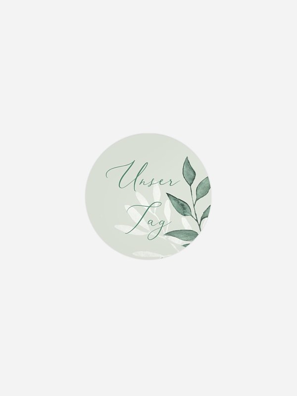 Geschenkaufkleber Hochzeit Sage Leaves