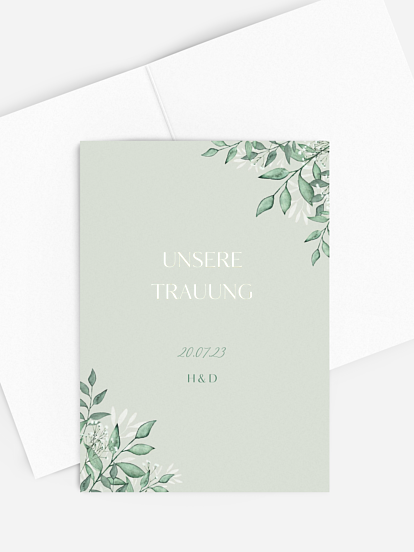 Kirchenheft Hochzeit Sage Leaves