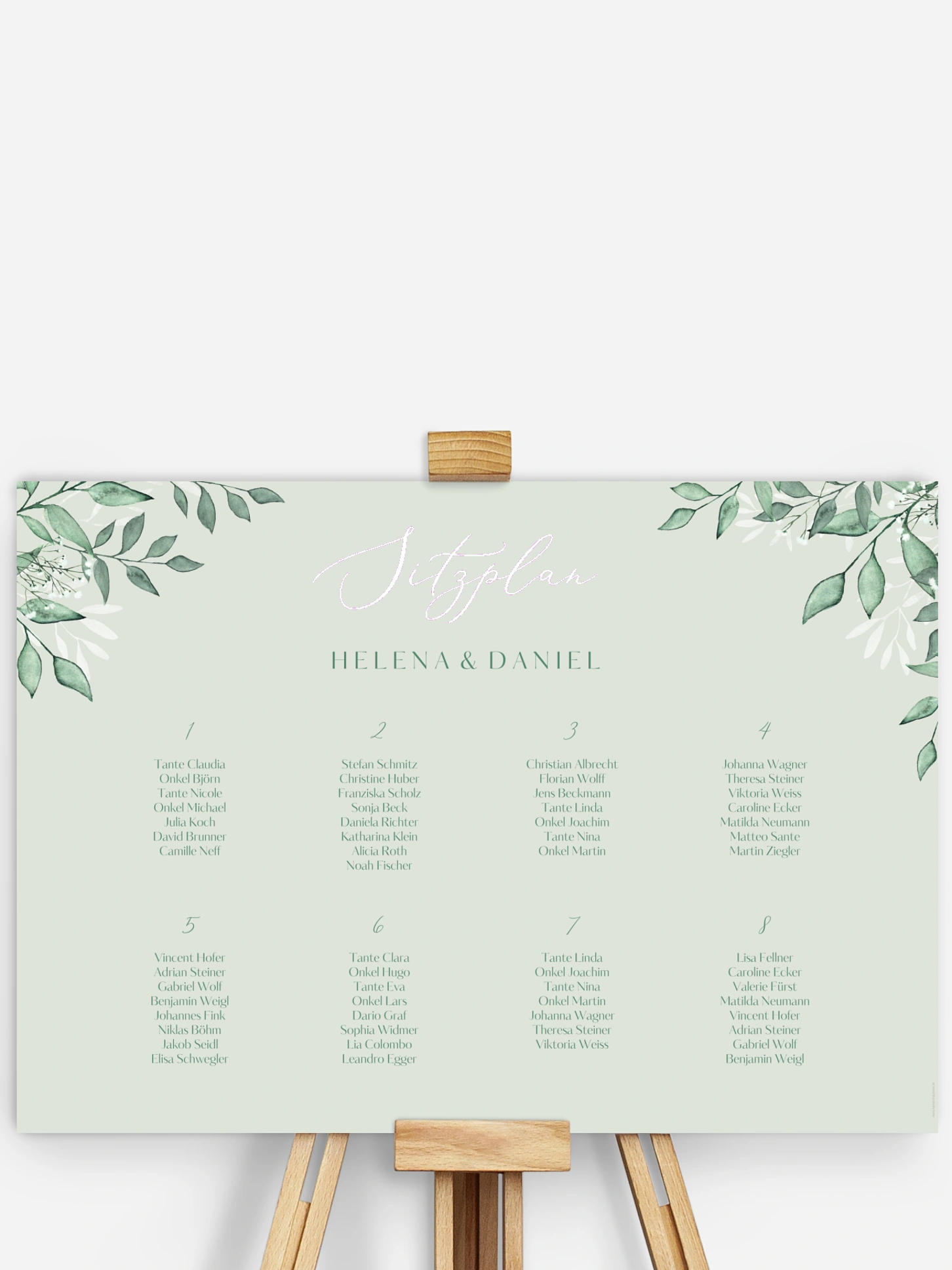 Sitzplan Plakat Sage Leaves
