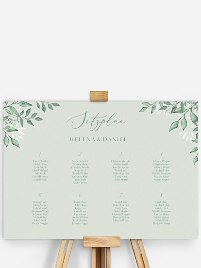 Sitzplan Plakat Sage Leaves