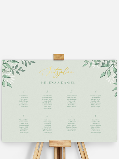 Sitzplan Plakat Sage Leaves
