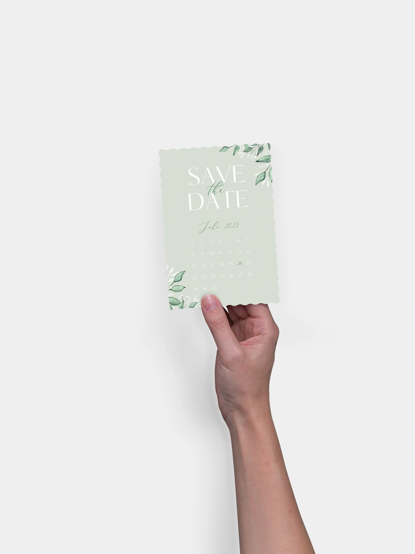 Save-the-Date Karte Sage Leaves