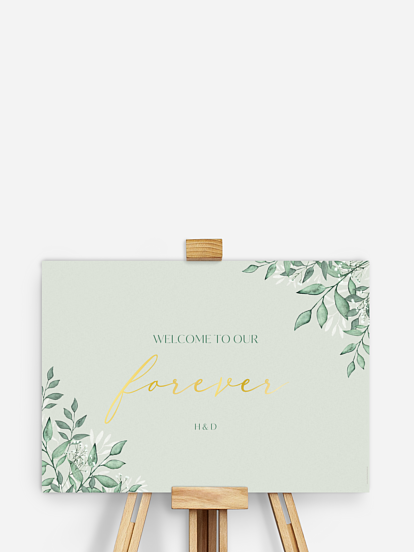 Willkommensschild Sage Leaves