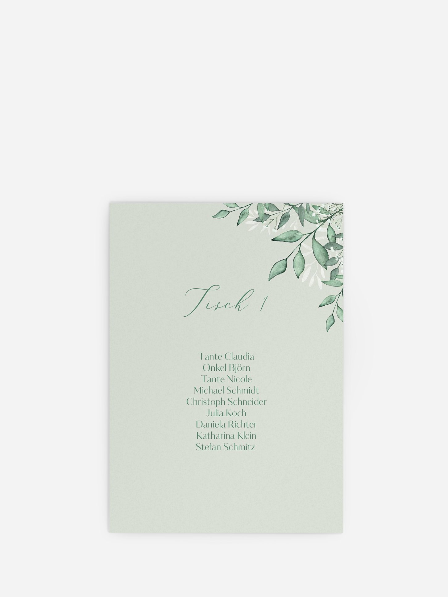 Sitzplan Kreativ Sage Leaves