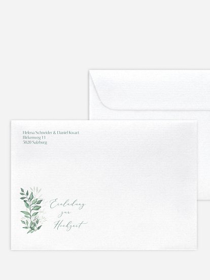Briefumschlag mit Motiv Sage Leaves