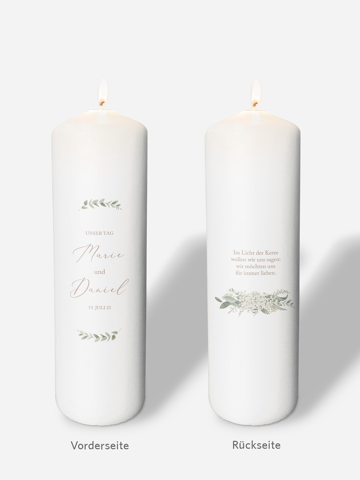 Hochzeitskerze Soft Sage