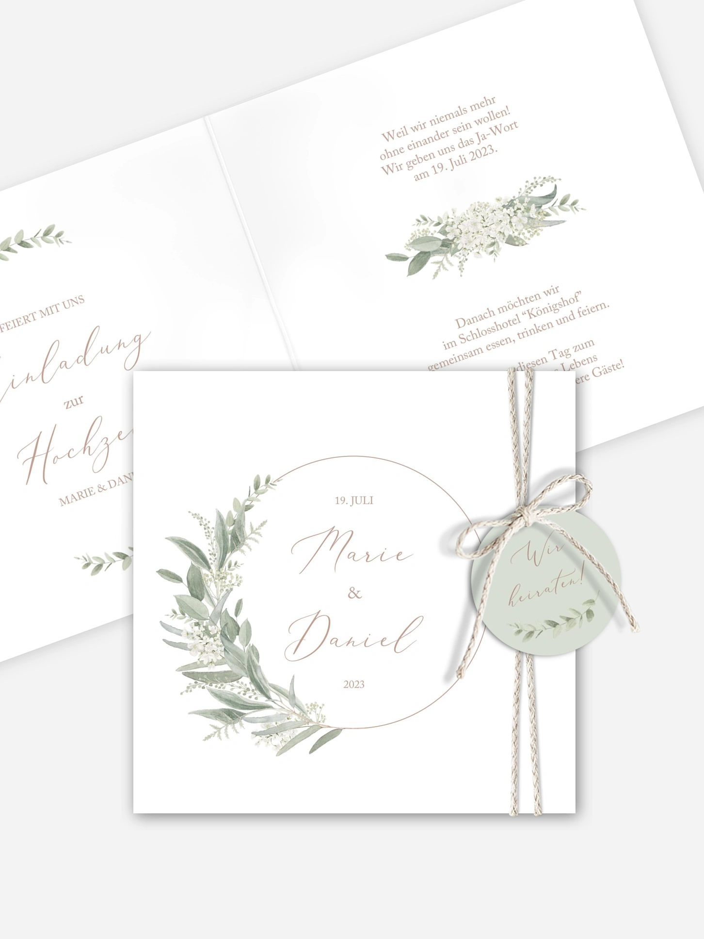 Hochzeitseinladung Soft Sage