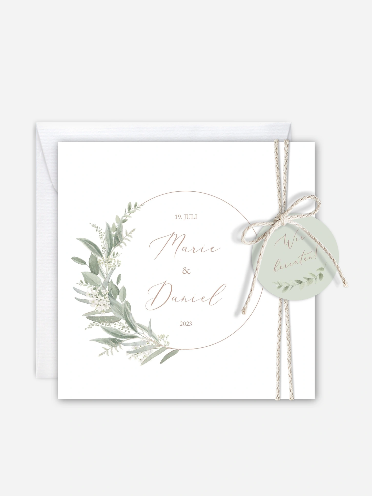 Hochzeitseinladung Soft Sage