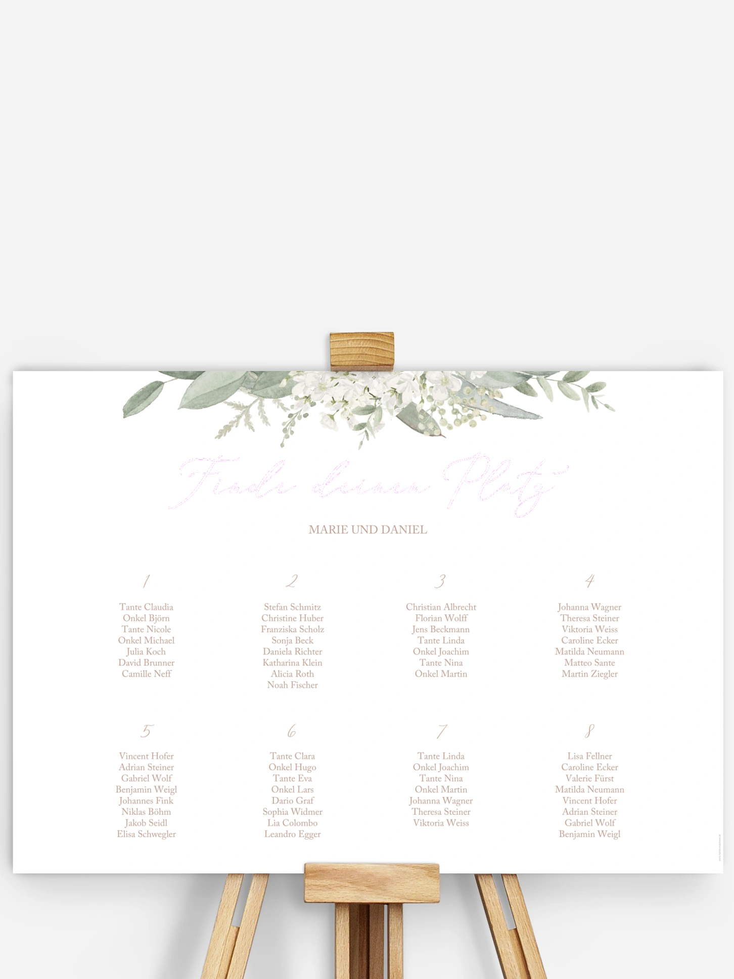 Sitzplan Plakat Soft Sage