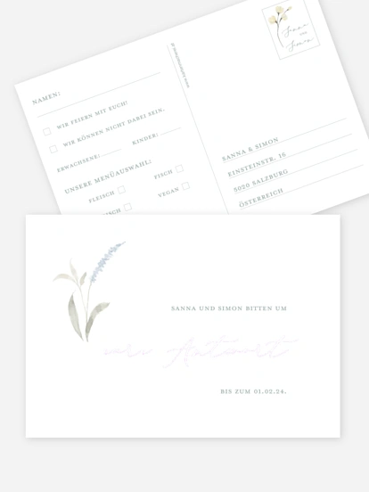 Antwortkarte Hochzeit Evigt