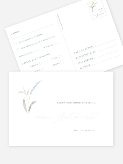 Antwortkarte Hochzeit Evigt