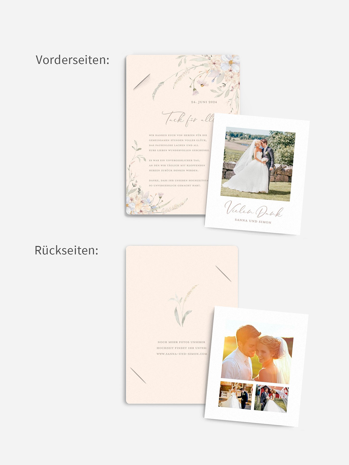 Dankeskarte Hochzeit Evigt