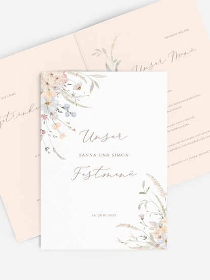 Menükarte Hochzeit Evigt