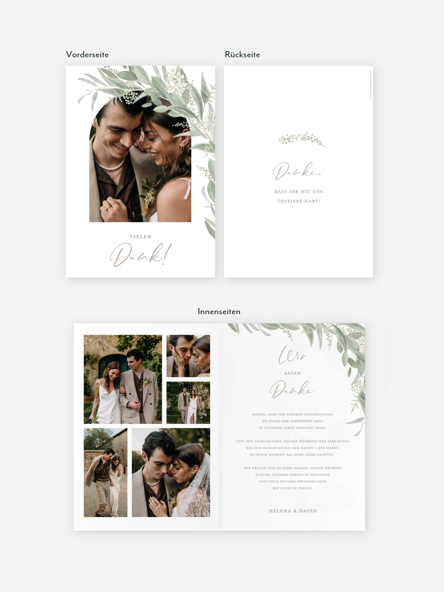 Dankeskarte Hochzeit Dear Greenery