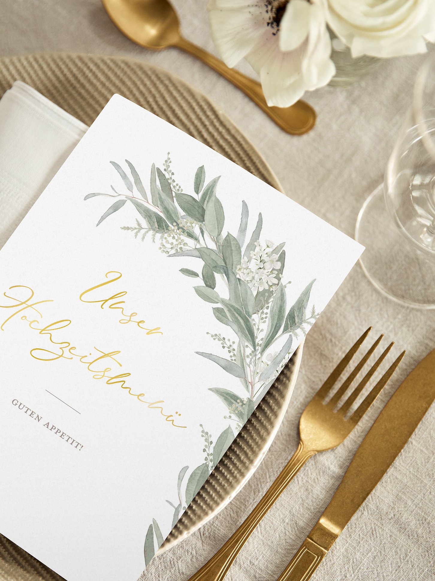 Menükarte Hochzeit Dear Greenery