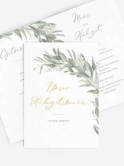 Menükarte Hochzeit Dear Greenery