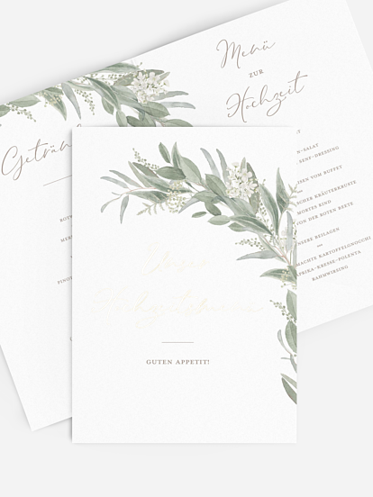 Menükarte Hochzeit Dear Greenery