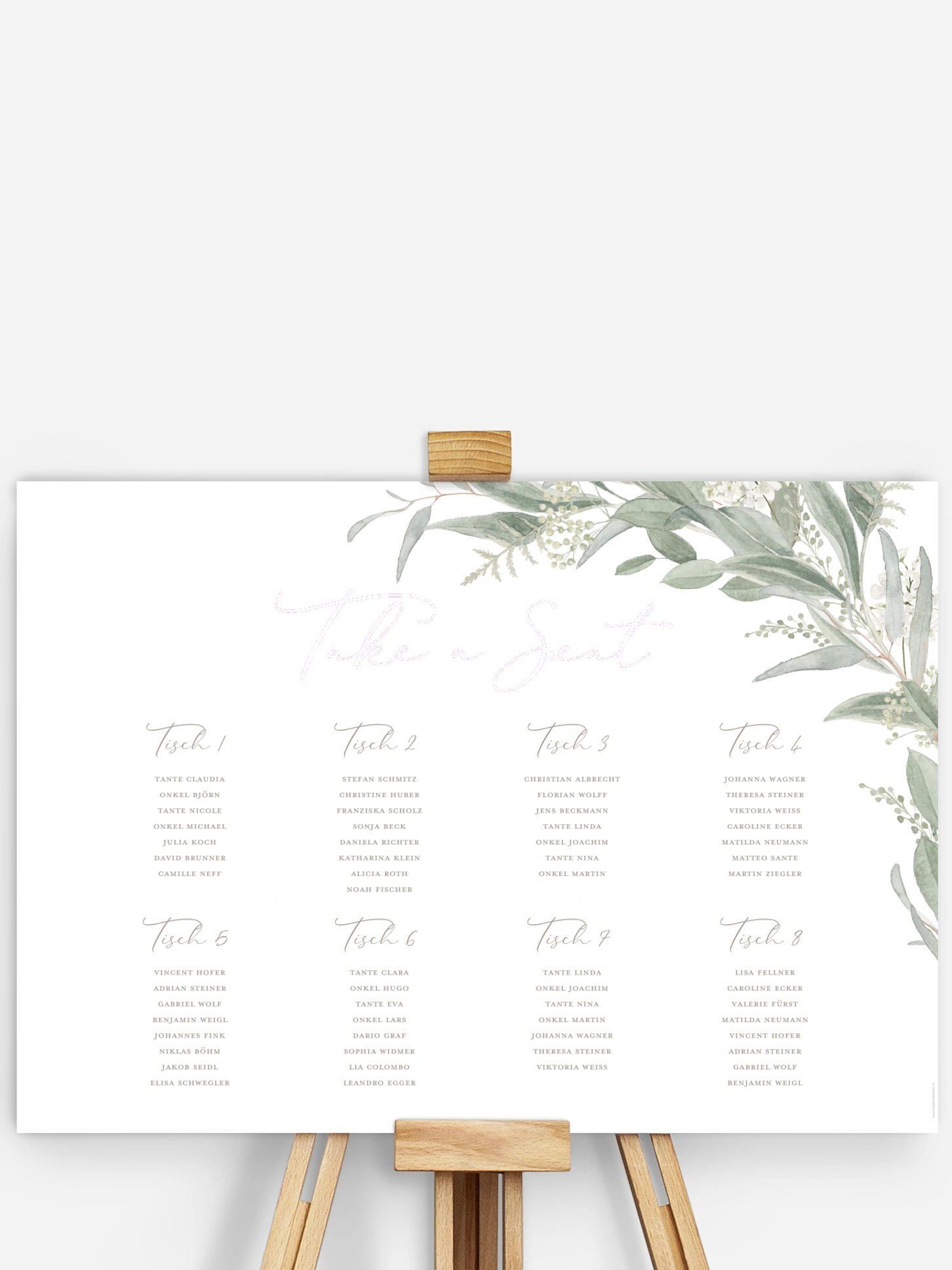 Sitzplan Plakat Dear Greenery