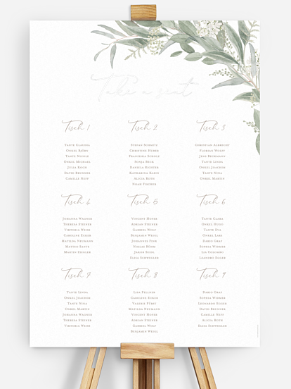Sitzplan Plakat Dear Greenery