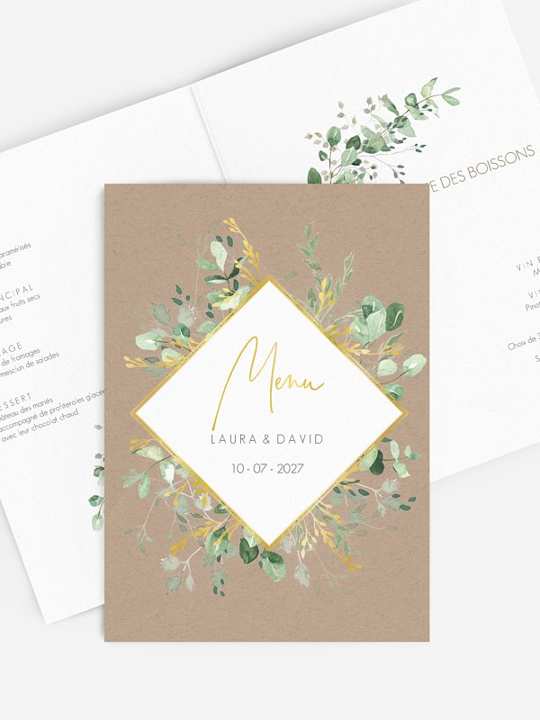 Gold, green and kraft