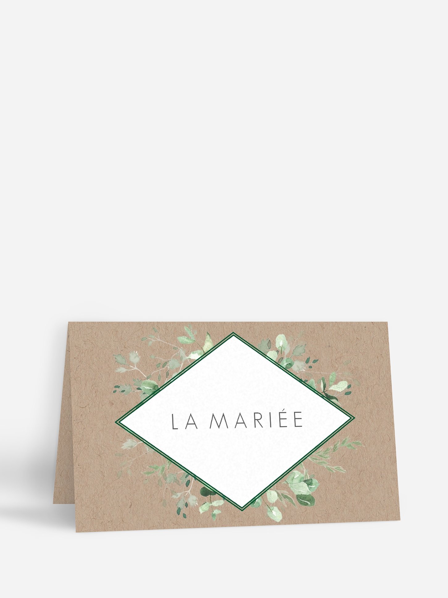 Marque-place mariage Gold, green and kraft