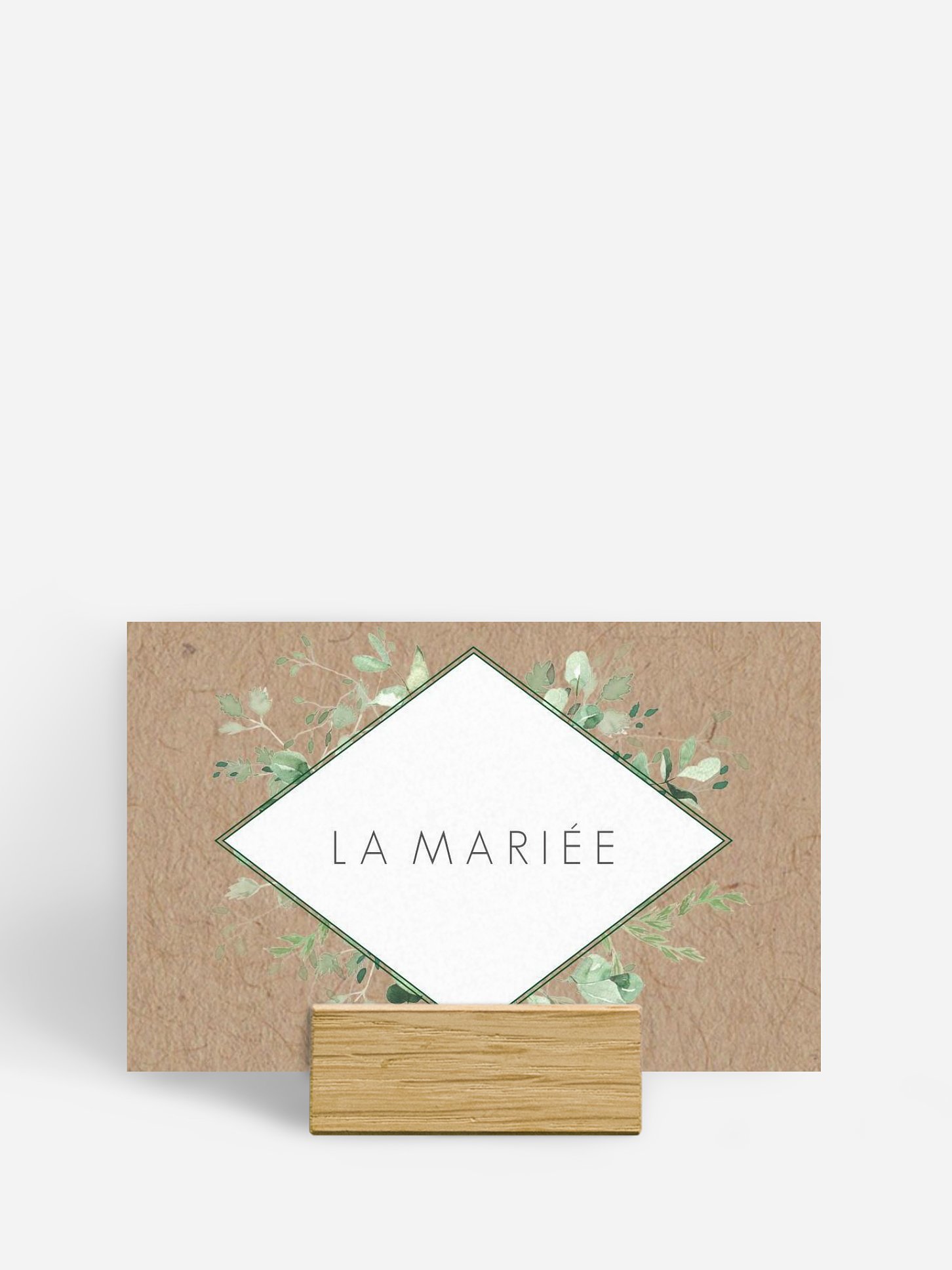 Marque-place mariage Gold, green and kraft