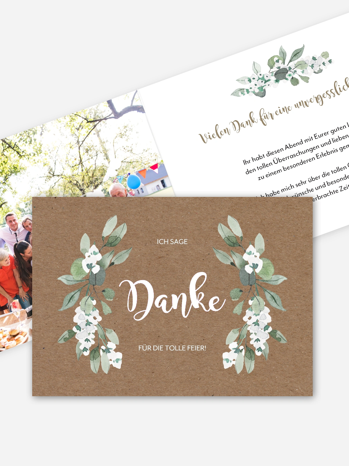 Dankeskarte Geburtstag Rustic Powder Green