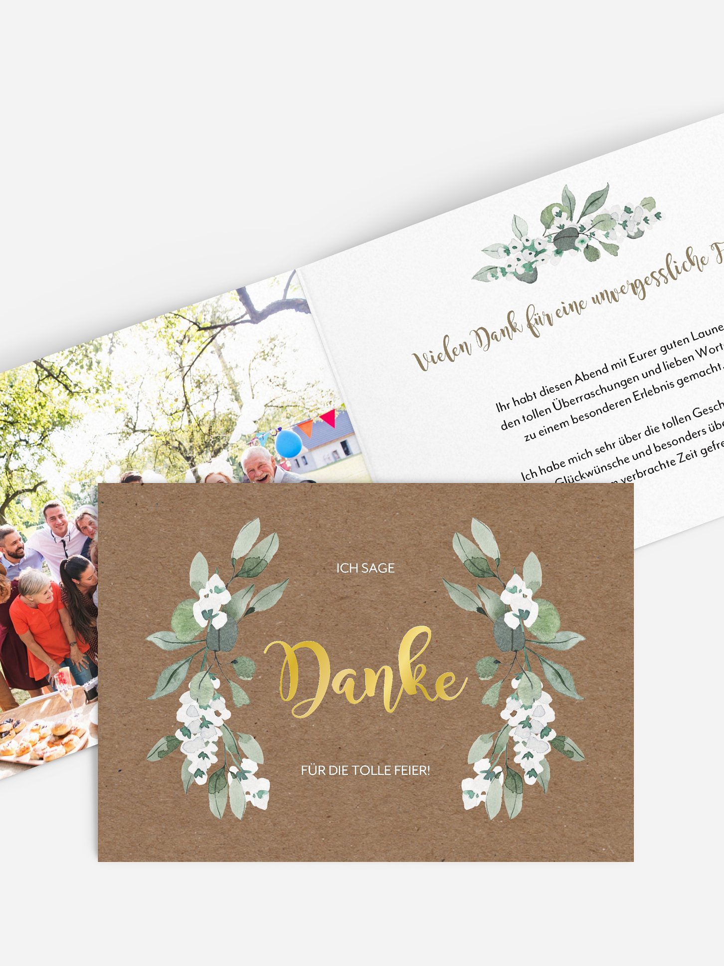 Dankeskarte Geburtstag Rustic Powder Green
