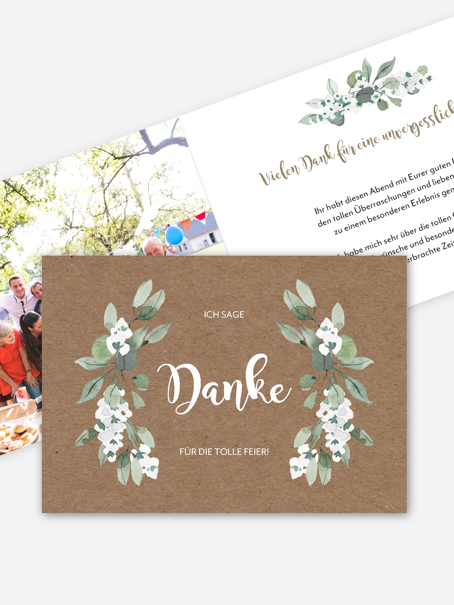 Dankeskarte Geburtstag Rustic Powder Green