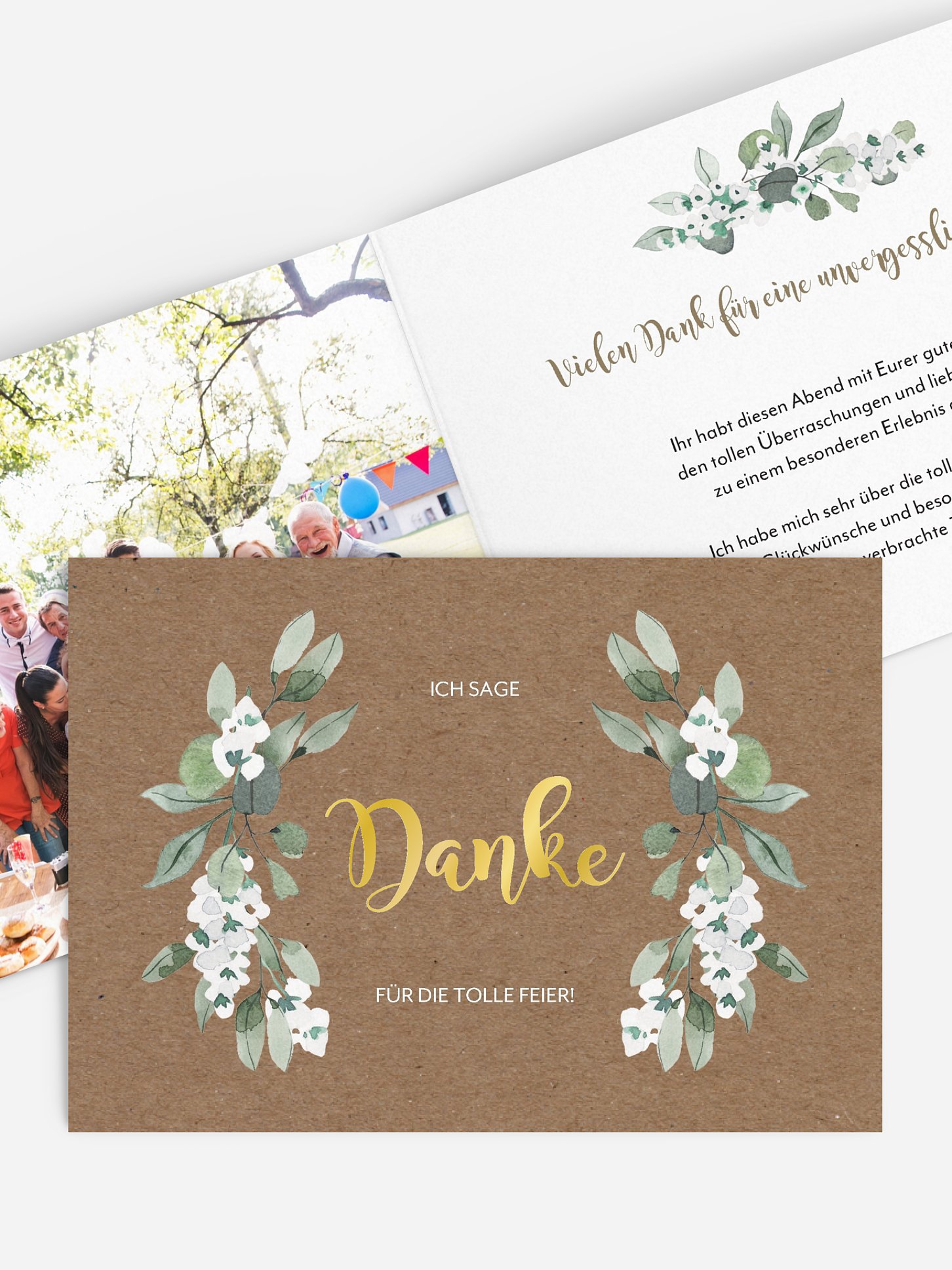 Dankeskarte Geburtstag Rustic Powder Green