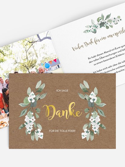 Dankeskarte Geburtstag Rustic Powder Green