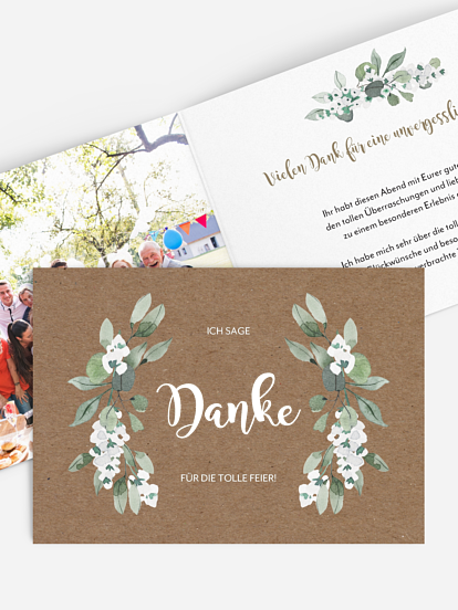 Dankeskarte Geburtstag Rustic Powder Green