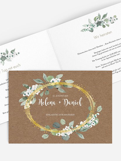 Hochzeitseinladung Rustic Powder Green
