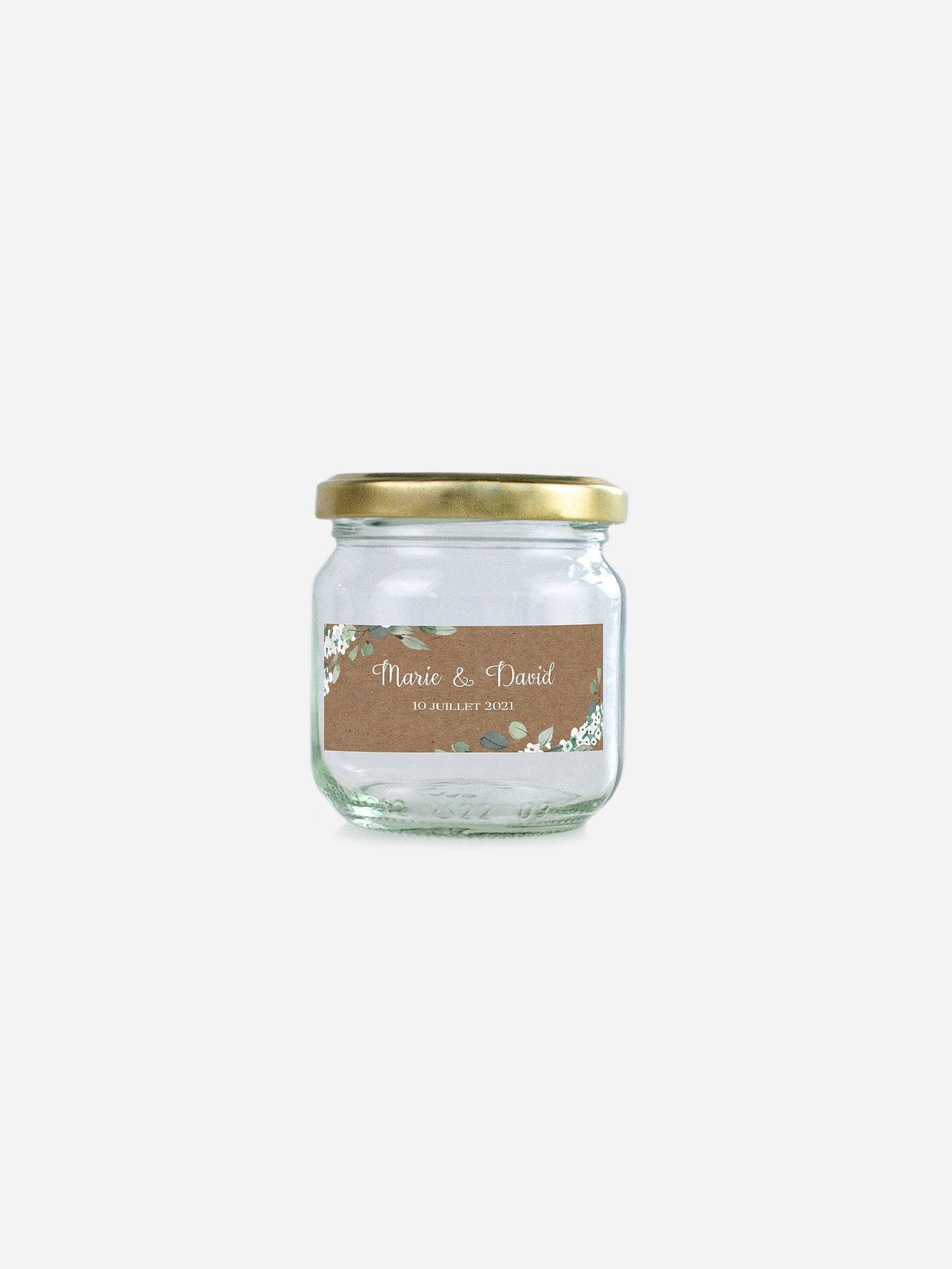 Étiquette cadeau mariage Anneau champêtre effet kraft