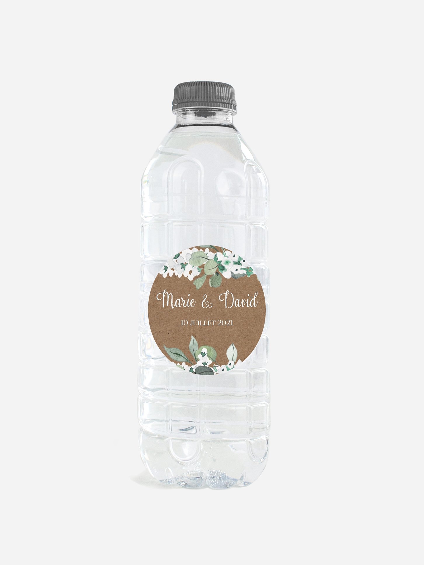 Étiquette cadeau mariage Anneau champêtre effet kraft