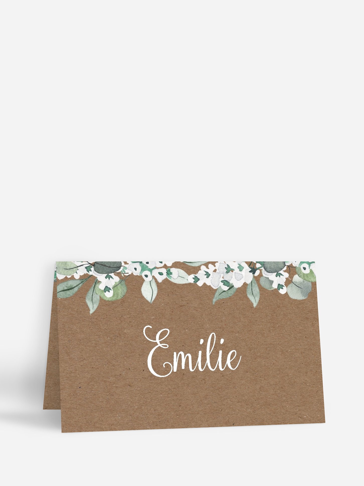 Marque-place mariage Anneau champêtre effet kraft