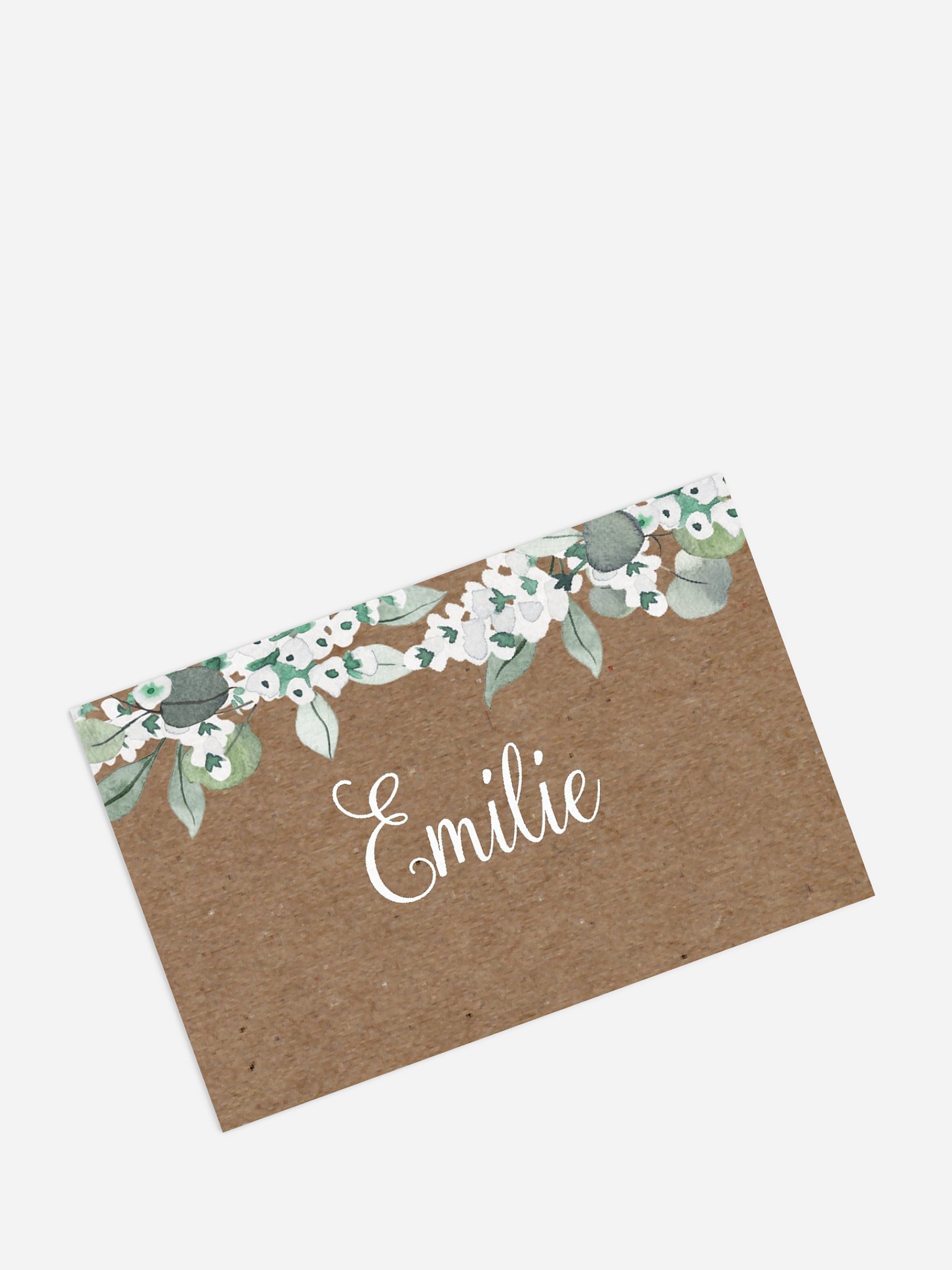 Marque-place mariage Anneau champêtre effet kraft